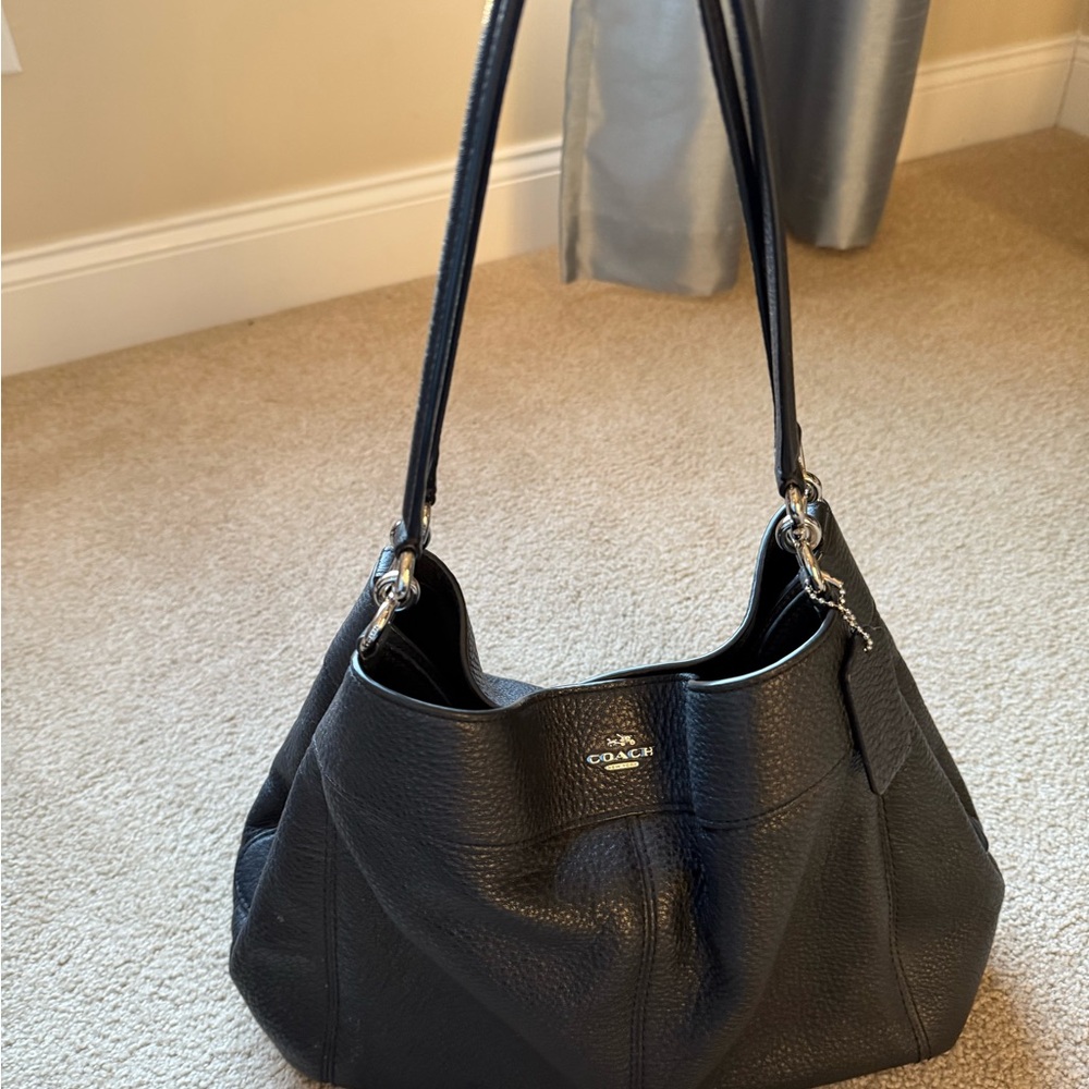 Coach Black Leather Shoulder Bag